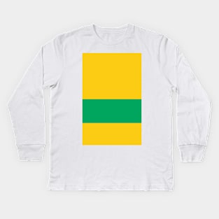 Norwich City Yellow Green Hoop Design Kids Long Sleeve T-Shirt